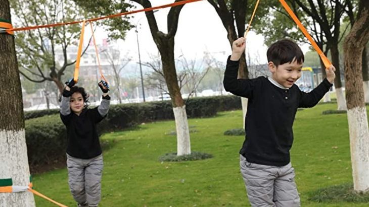 Kids outdoor ninja warrior course
