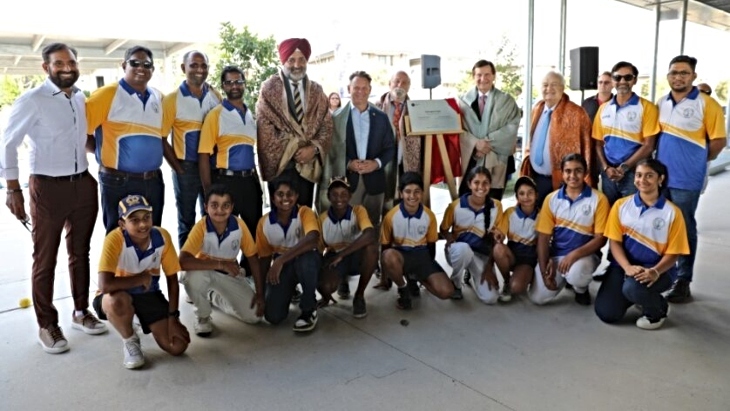 Members of Galungara Cricket Club with official party at Galungara Reserve Opening