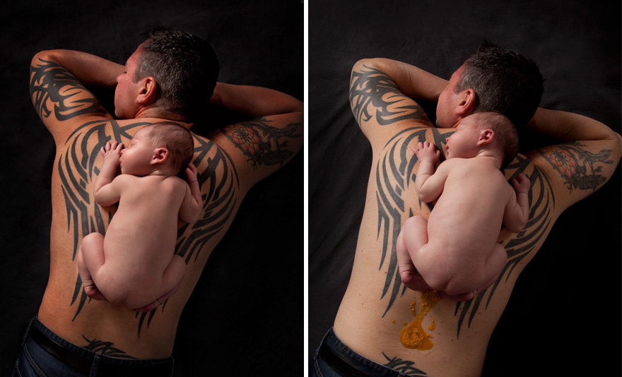 tatooed father