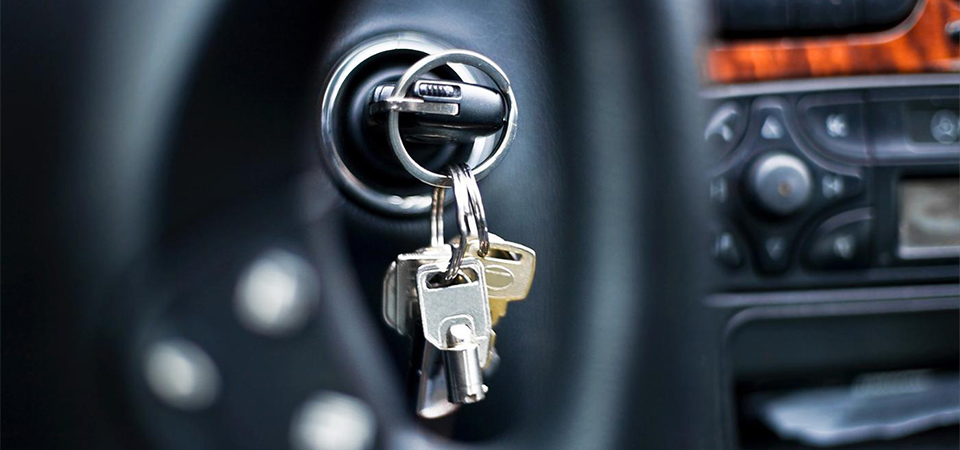 Tired Mum leaves car key in the ignition