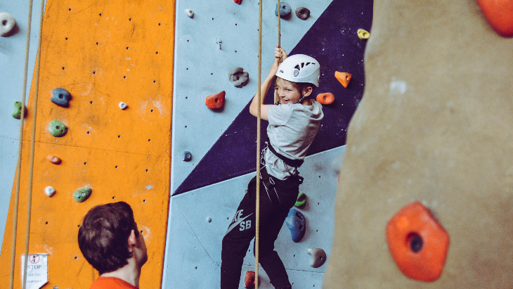 Kids rock climbing