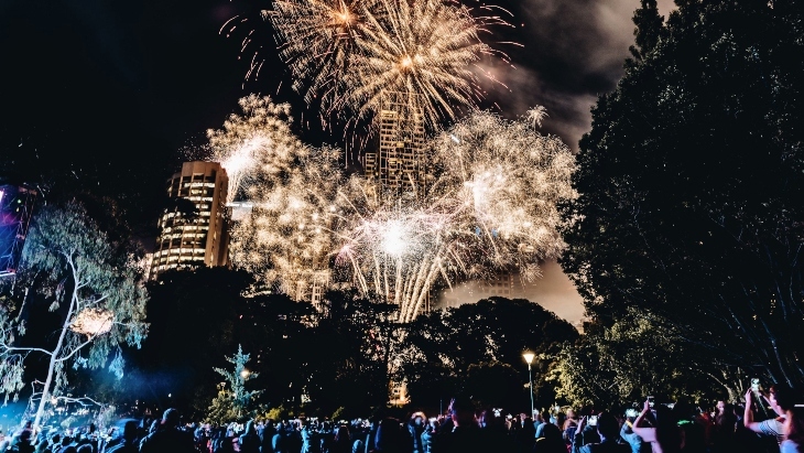 Treasury Gardens Melbourne NYE Fireworks