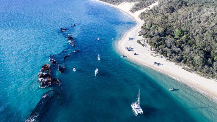 Beach camping near Brisbane