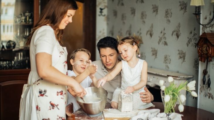 Family Valentines Baking