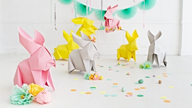 Easter origami bunnies