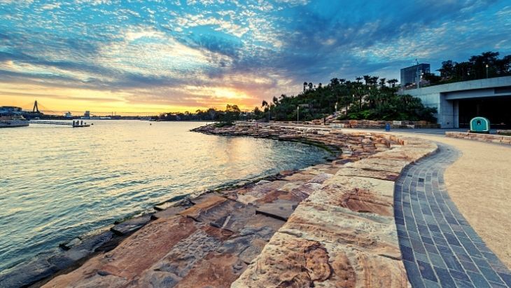 The full Barangaroo foreshore walk is now open with non-stop access from Woolloomooloo to the Anzac Bridge.