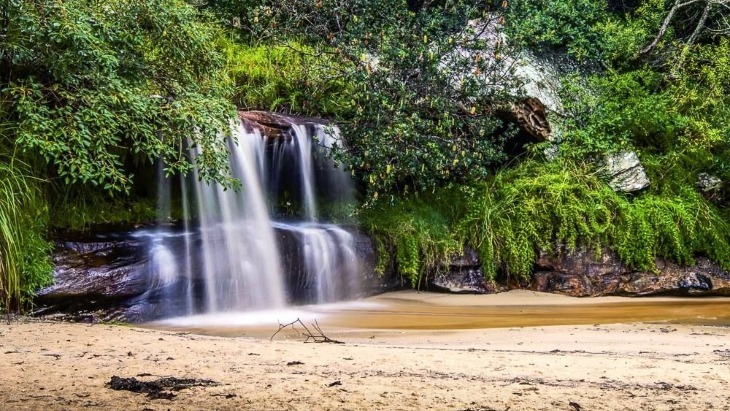Collins Flat Beach Waterfall in Sydney