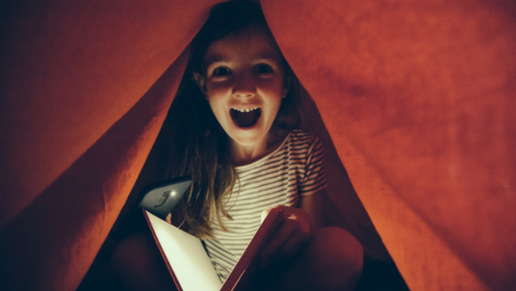 Little girl reading