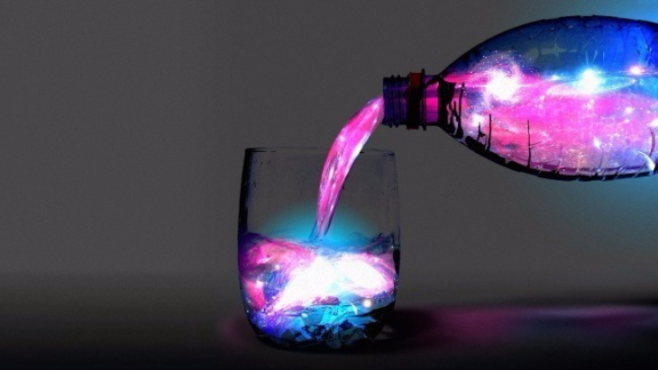 Glowing water science experiment