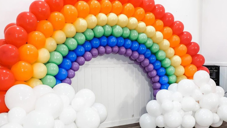 Rainbow Balloon Arch 