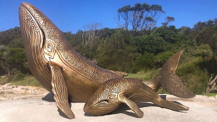 Botany Bay Bronze whale sculpture