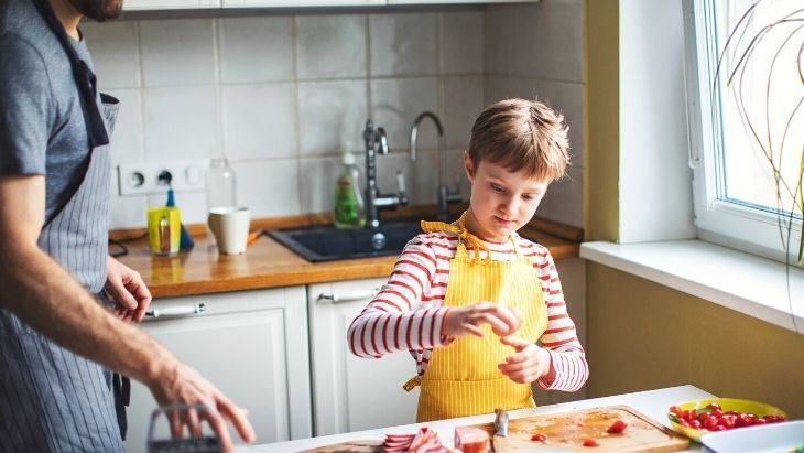 Get the kids in the kitchen to help with easy homemade-meals