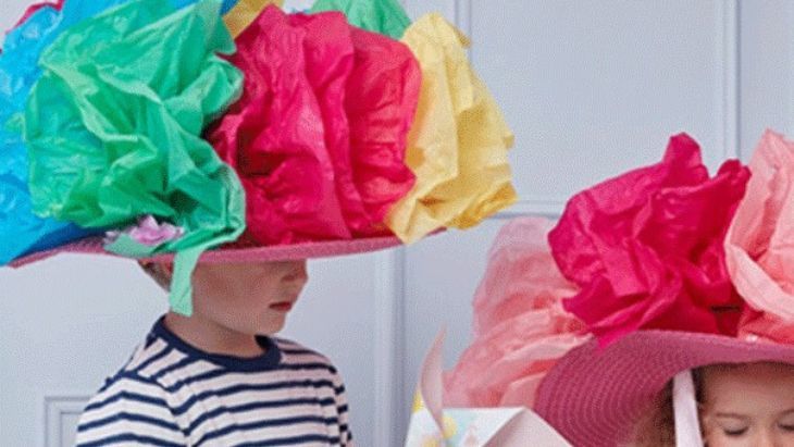 Giant Tissue Paper Pom Pom Hat