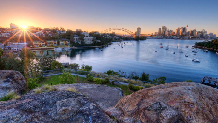 Sunset over Sydney Harbour