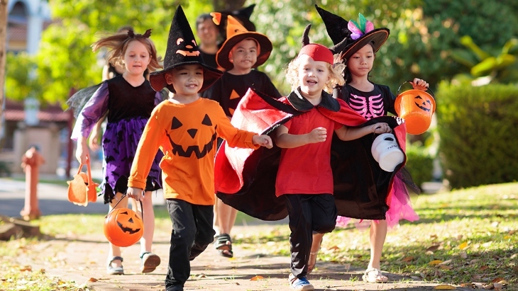 Kids going trick or treating