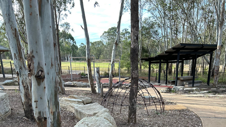 Paths all around at Rouse Hill Regional Park and Playground