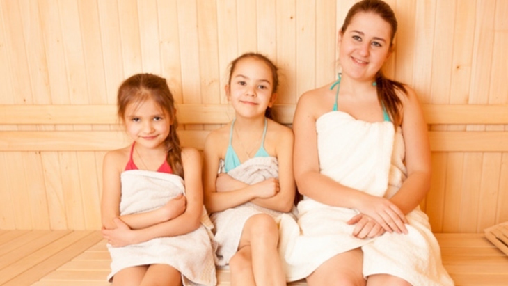 Kids in a sauna