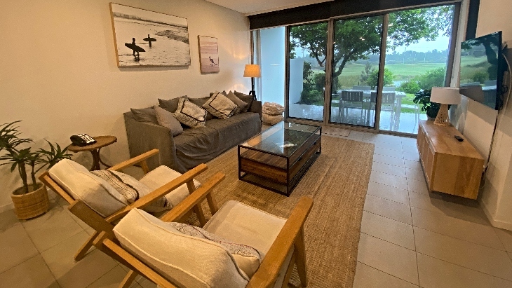 lounge area in the Magenta Shores villas