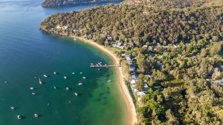 Aerial view of Mackerel Beach