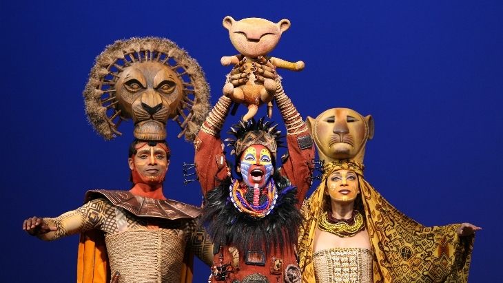 Performers in The Lion King Musical on stage