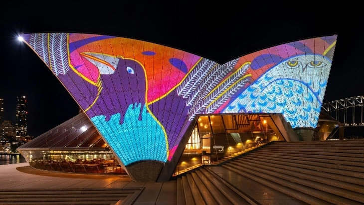 Badu Gili lights at Sydney Opera House