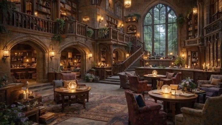 The lobby inside the World's First Harry Potter Hotel