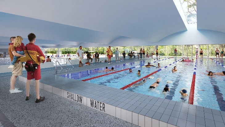 Artist impression of the new Blacktown Aquatic Centre indoor pool