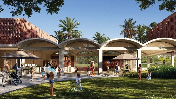 Artist impression of the new Blacktown Aquatic Centre reception and cafe