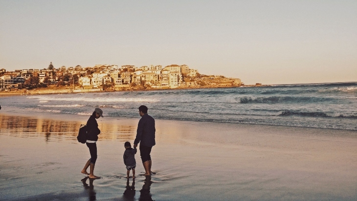 Family on Bondi Beach Sydney