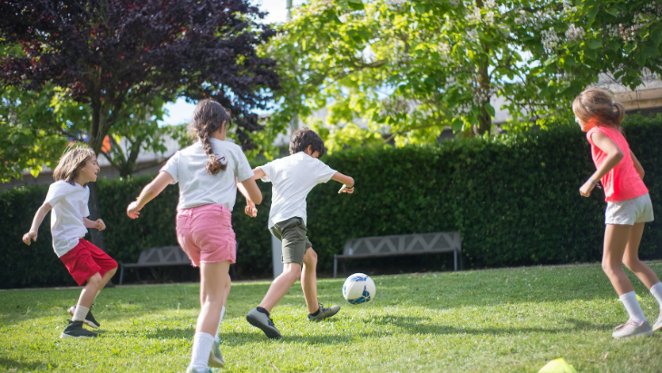 Kids playing soccer