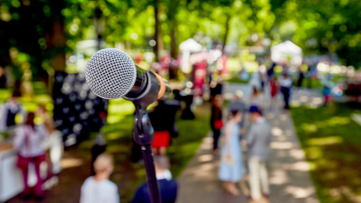 Microphone at outdoor event