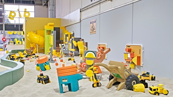Toys in the Diggerland Indoor Sandpit