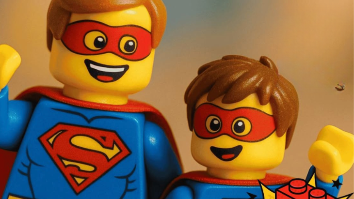 Dad son superhero lego