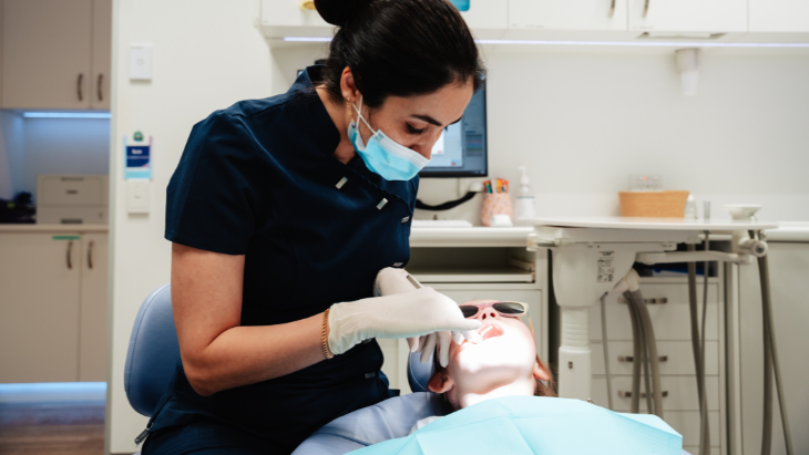 A child getting dental treatment in Brisbane