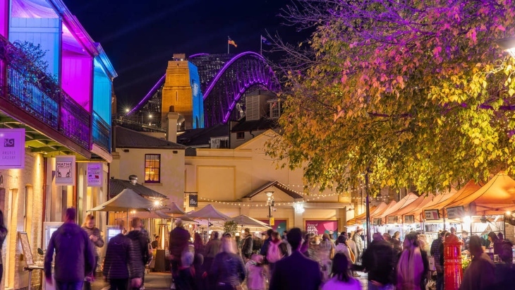 The Rocks at night time