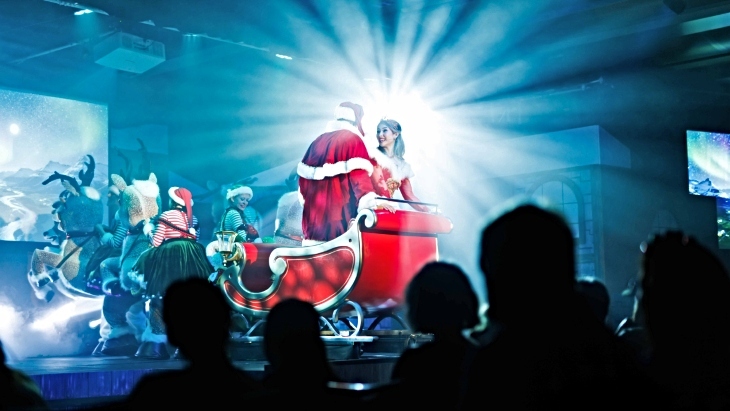 Santa and sleigh in Believe A Christmas Musical - The Story of Santa Claus
