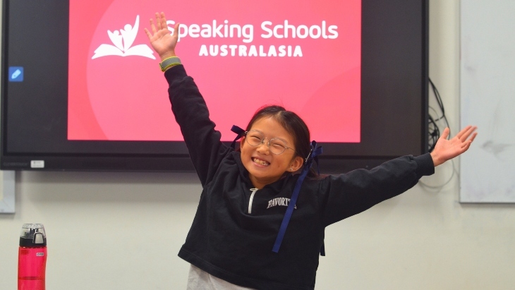 A student at the Speaking Schools Australasia Public Speaking Workshop