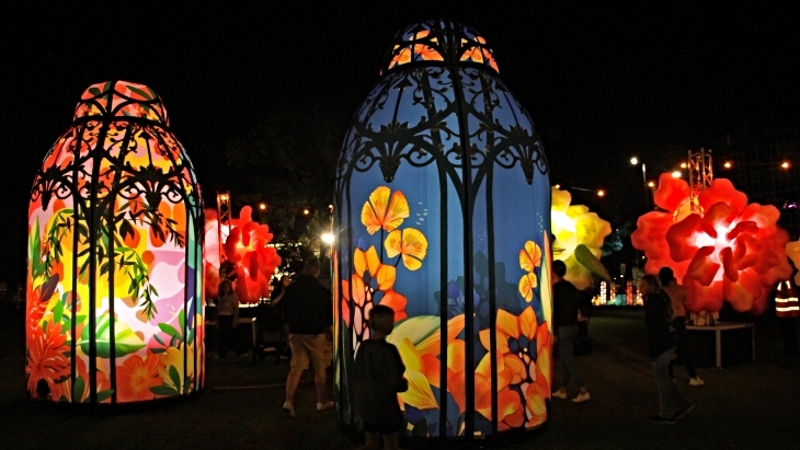 Light installations at Fisher's Twilight Streets
