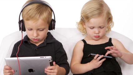 Kids using technology