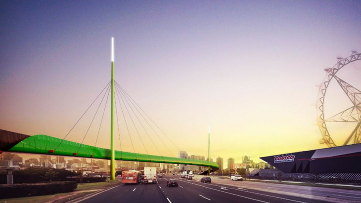 Ride a bike through the sky well you might soon be able to with a new elevated bicycle bridge over footscray road
