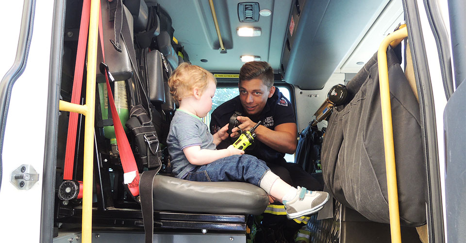 NSW Fire Station Open Day 2016 - Trying Out The Walkie Talkie