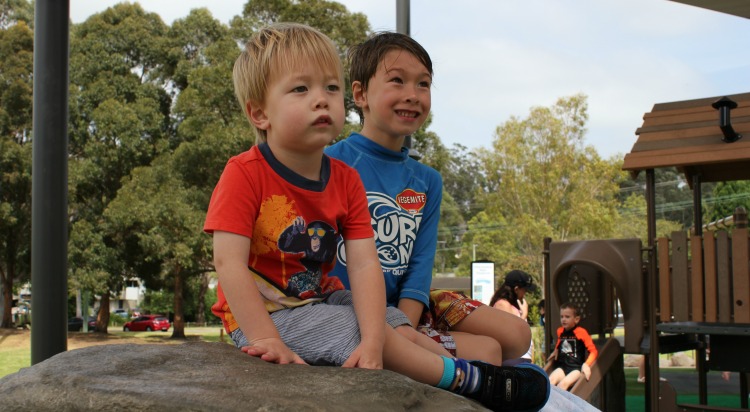 brothers at playground