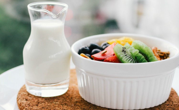 milk and fruit